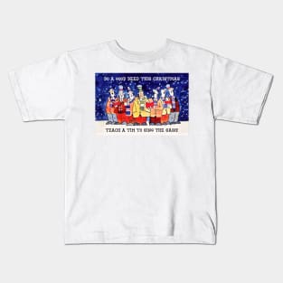 Merrily we sing the sash at Christmas Kids T-Shirt